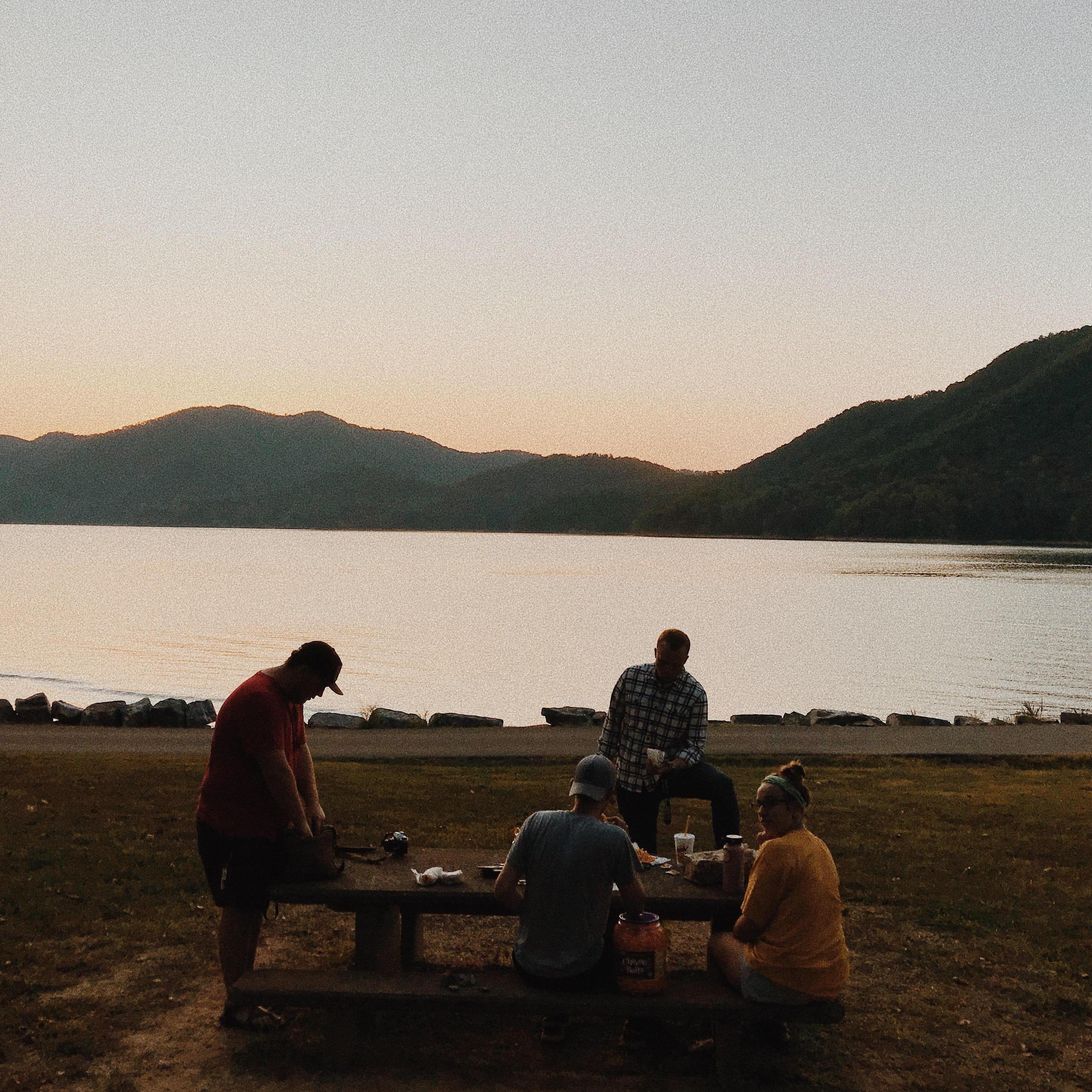 This was one of the first times we'd hung out together! We went for a picnic with friends on a lake close to the Tennessee border. Finding it was an accident, but it was a beautiful, memorable one!
