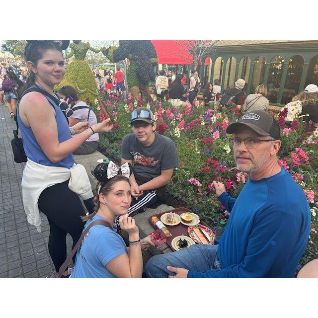 Devouring French pastries at Epcot!!!! Oooh La La!