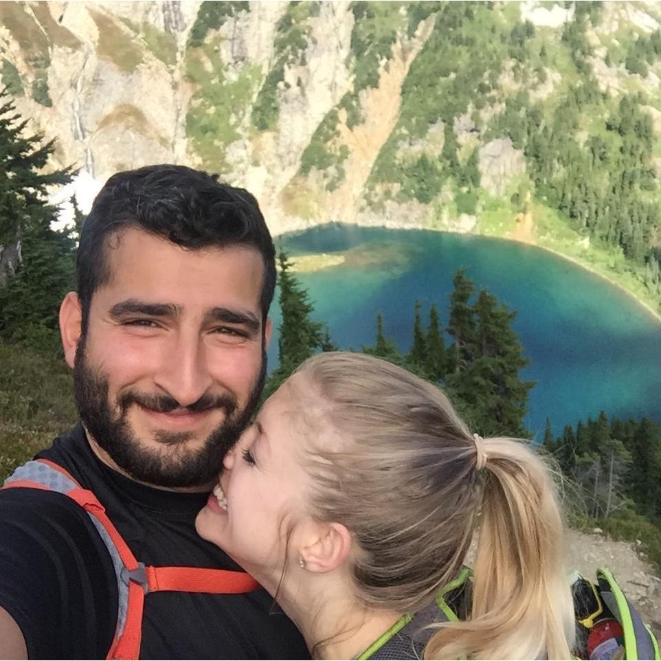 The sun burning our eyes on a Cascade Pass hike