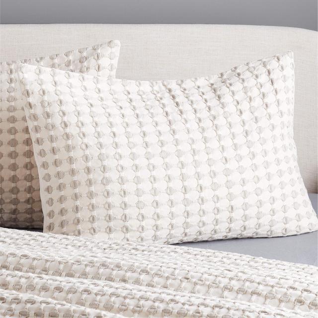 Estela Grey and White Organic Cotton Standard Pillow Shams Set of 2