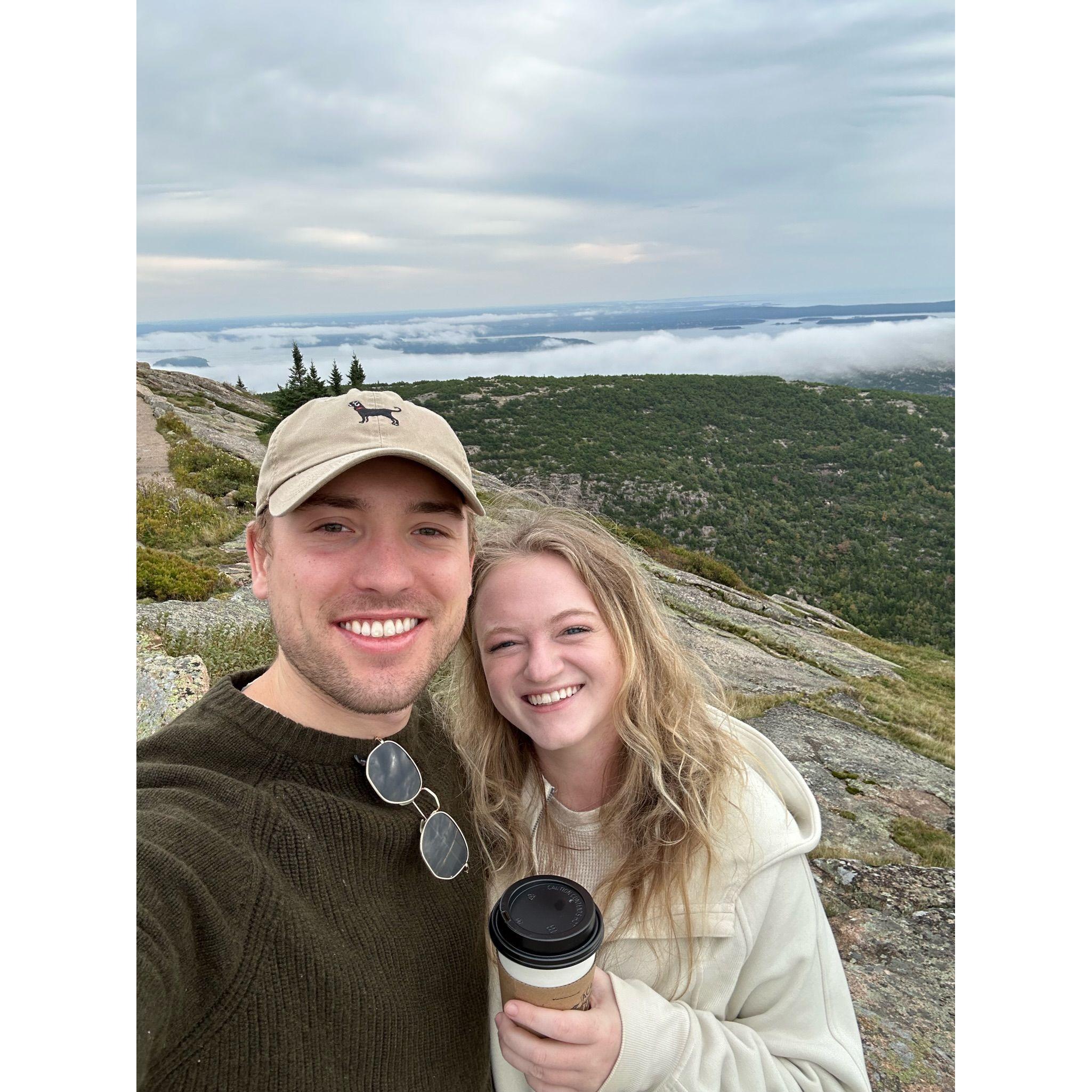 Watching the earliest sunrise in the country Bar Harbor, ME