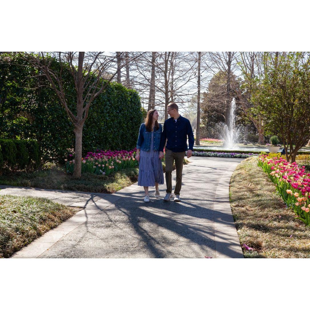 Day of our engagement at the Dallas Arboretum!