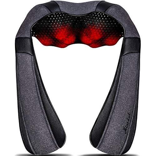 Back Massager, Shiatsu Back Neck Massager with Heat, Electric Shoulder Massager, Kneading Massage Pillow for Neck, Back, Shoulder, Foot, Leg, Muscle Pain Relief, Home,Office,Car Use - Christmas Gifts