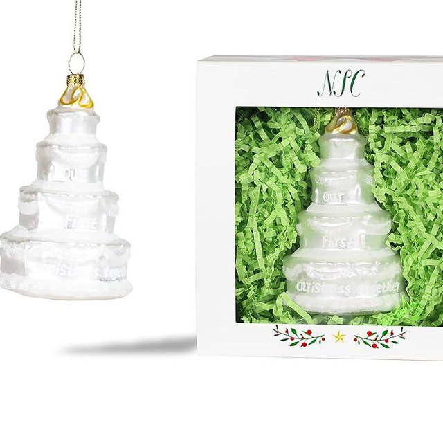 North Star Christmas | Wedding Cake Glass Ornament | Food Collection