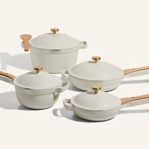 Cookware Set CREAM color (13 piece). A 13-piece Always Pan and Perfect Pot set