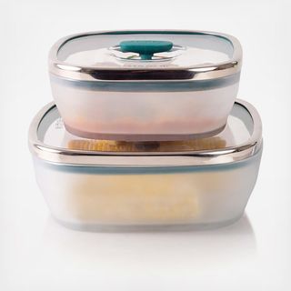 4-Piece Square Frosted Glass Cookware & Storage Set
