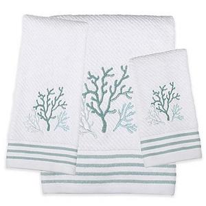 Saturday Knight Coral Reef Hand Towel in White