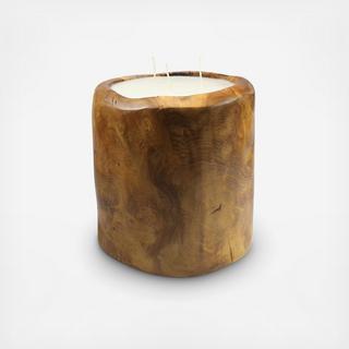 Teakwood Bucket Candle