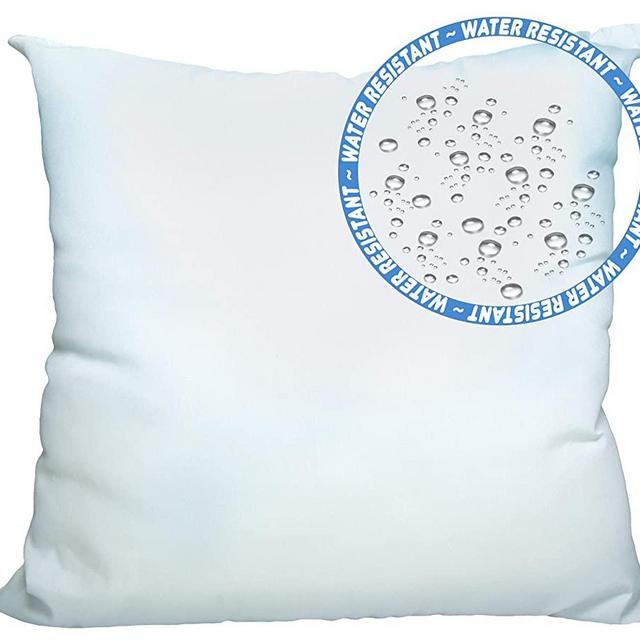Foamily Premium Outdoor Water Resistant Hypoallergenic Stuffer Pillow Throw Inserts Sham Square Form, 28" L X 28" W, Standard / White