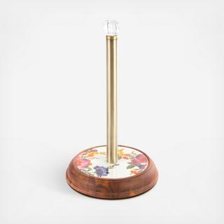 Flower Market Wood Paper Towel Holder