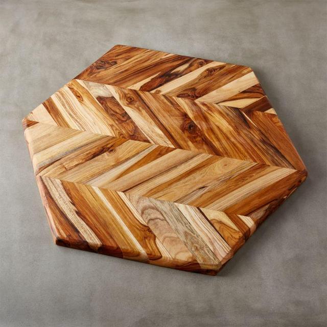 Hex Large Teak Serving Board