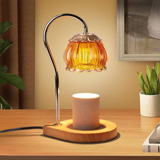 Gr8Gardens Candle Warmer Lamp with Timer, Dimmable Candle Warmer Lantern Light Gift Electric Fragrance Candle Holders for Warming House Warming Home Decoration Gifts for Women,Orange