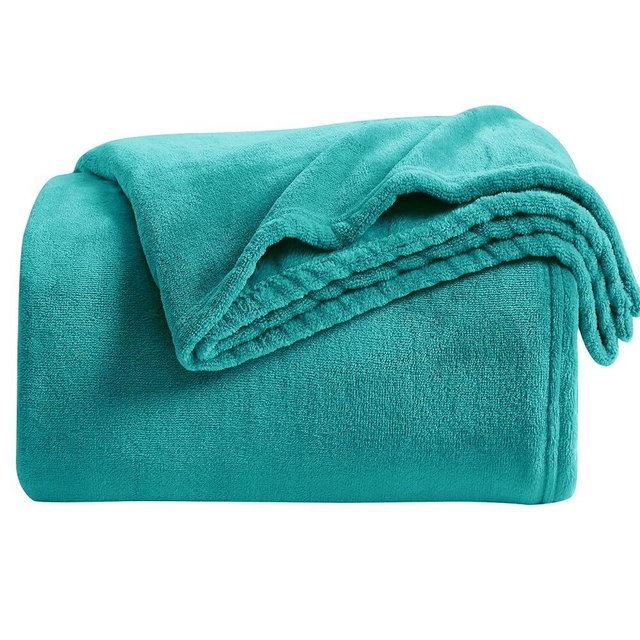 KMUSET Fleece Blanket Throw - Teal, Lightweight, Super Soft, Cozy Luxury Bed Blanket