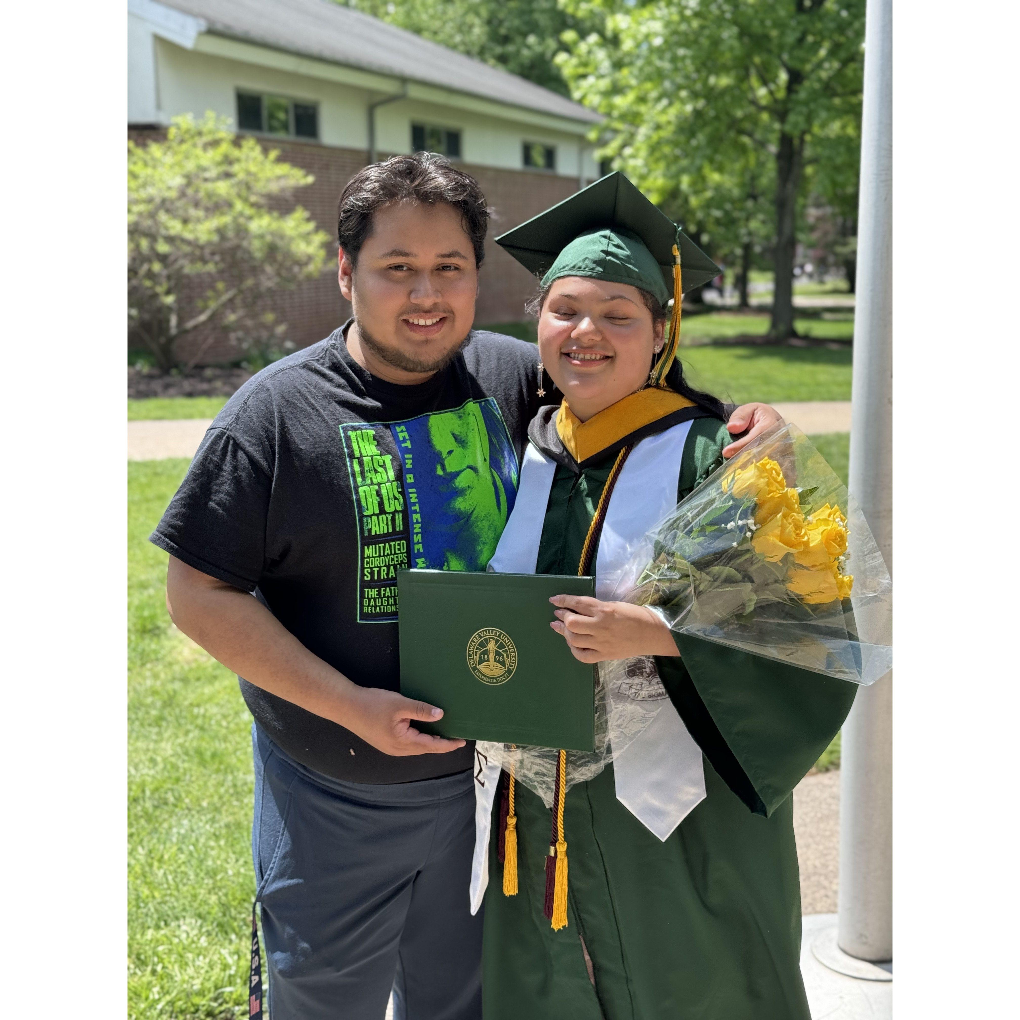 Stephanie graduated from DelVal University!