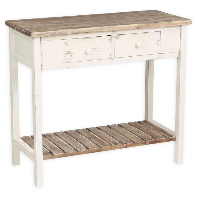 Madison Park 2-Drawer Vintage Console Table in Off White