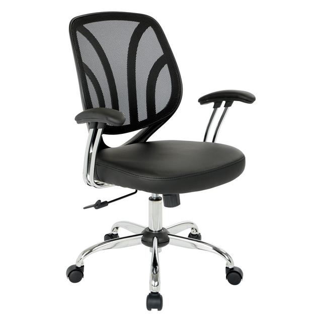 Faux Leather Screen Back Chair Black - OSP Home Furnishings