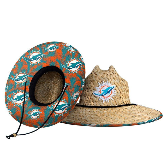 FOCO Men's NFL Team Logo Floral Lifeguard Beach Straw Sun Hat