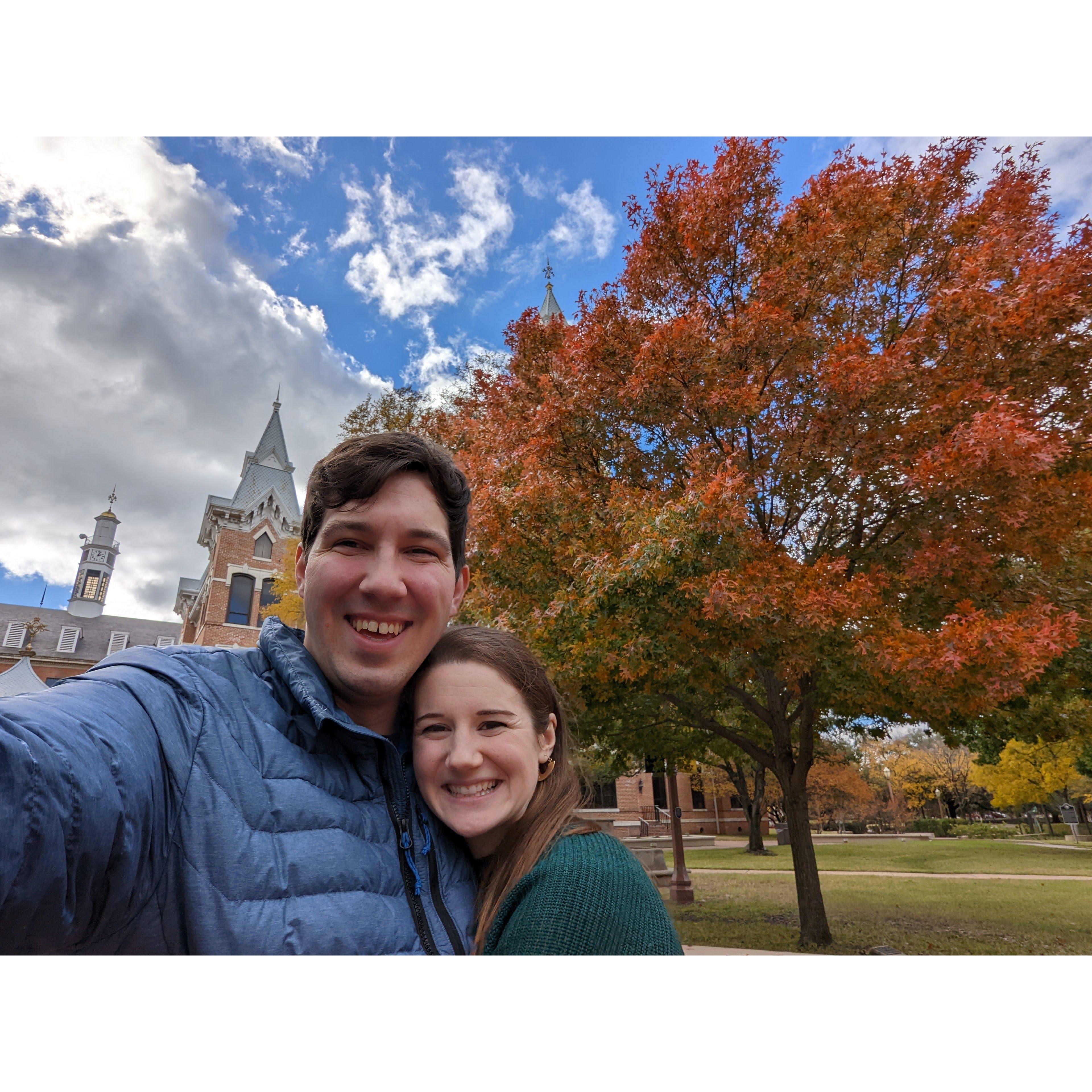 Ayla visiting Ben's alma mater!