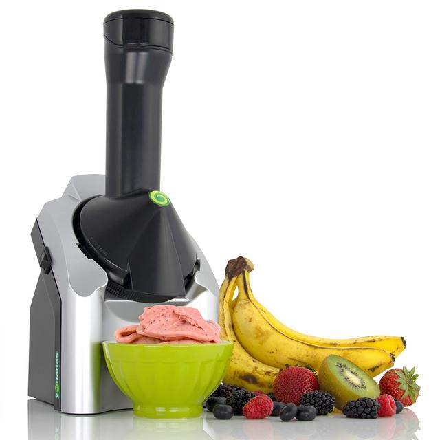 Yonanas 902 Classic Vegan Non-Dairy Frozen Fruit Soft Serve Dessert Maker, BPA Free, Includes 36 Recipes, 200-Watts, Silver