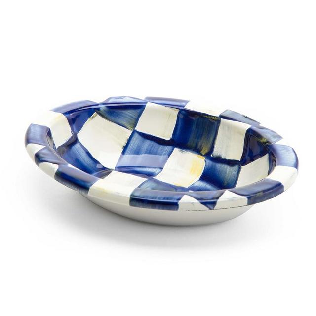 MacKenzie-Childs Royal Check Enamel Soap Dish, Cute Kitchen and Bathroom Soap Holder