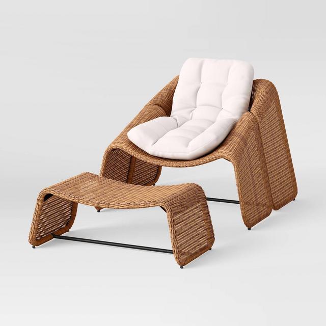 Wexler Statement Chair with Ottoman - Brown - Threshold™
