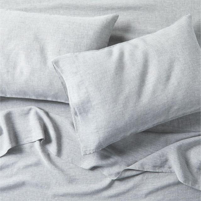 European Flax ®-Certified Linen Chambray Grey King Bed Sheet Set
