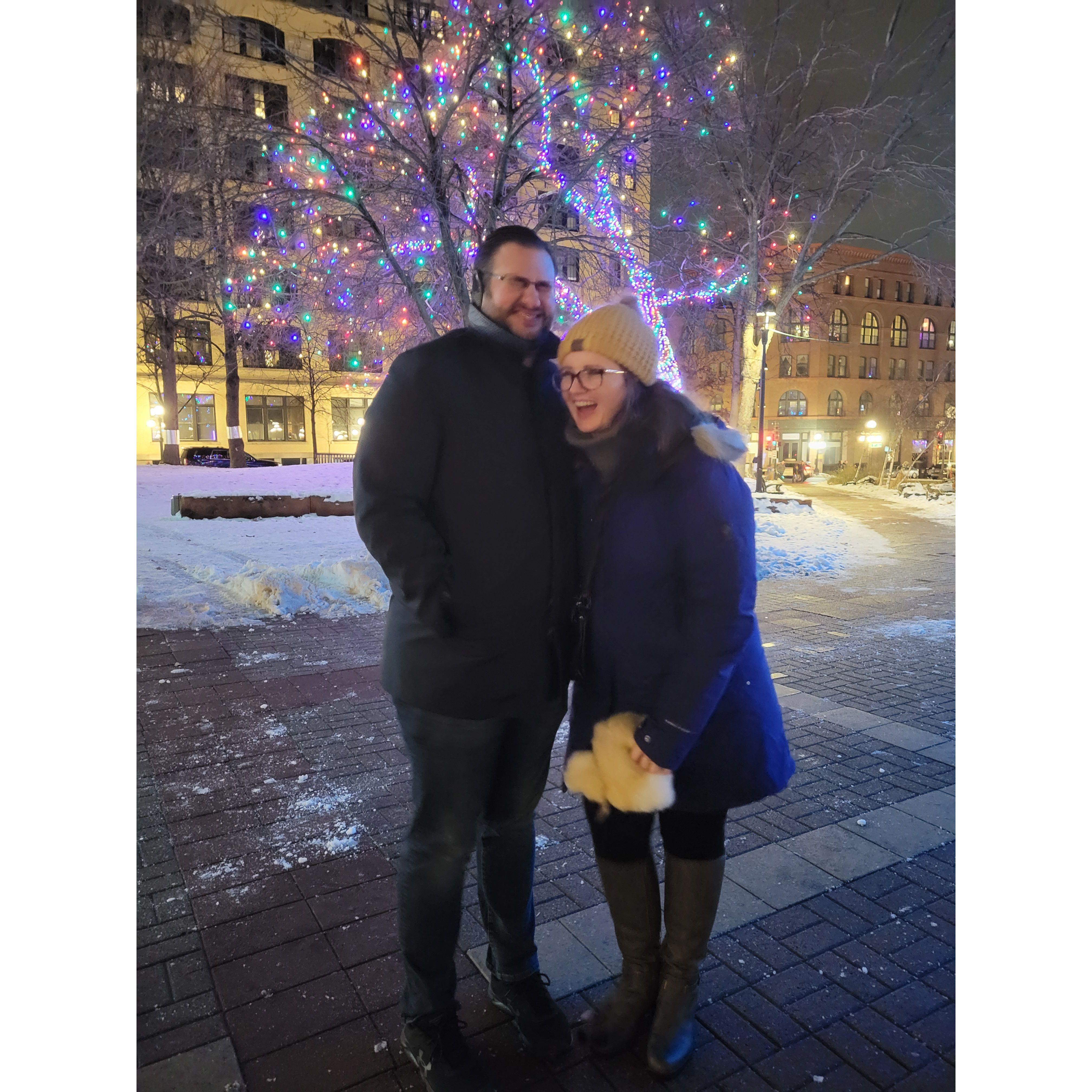 First Christmas in Minnesota - Taken by one of the bridal party members (Ciara or Emily)