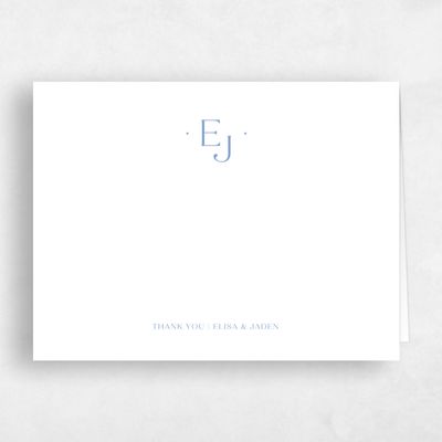Dusty Blue Wedding Thank You - Bayway Classic Letterpress