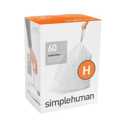 simplehuman 30-35 ltr Code H Custom Fit 60ct Trash Can Liner
