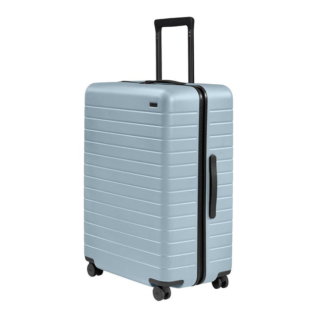 Away Amazon Exclusive Large Checked Luggage - 29-Inch Lightweight Hardside Suitcase with Four WhisperGlide 360° Spinner Wheels, Interior Compression System, TSA-Accepted Lock - Sky Blue
