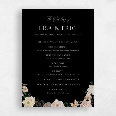 Black Wedding Program - Miele