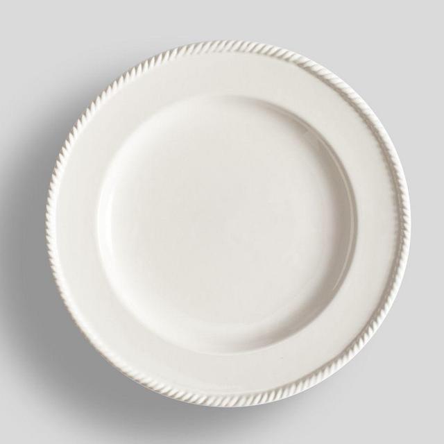 Heirloom Rope Rim Stoneware Salad Plates, Set of 4 - White