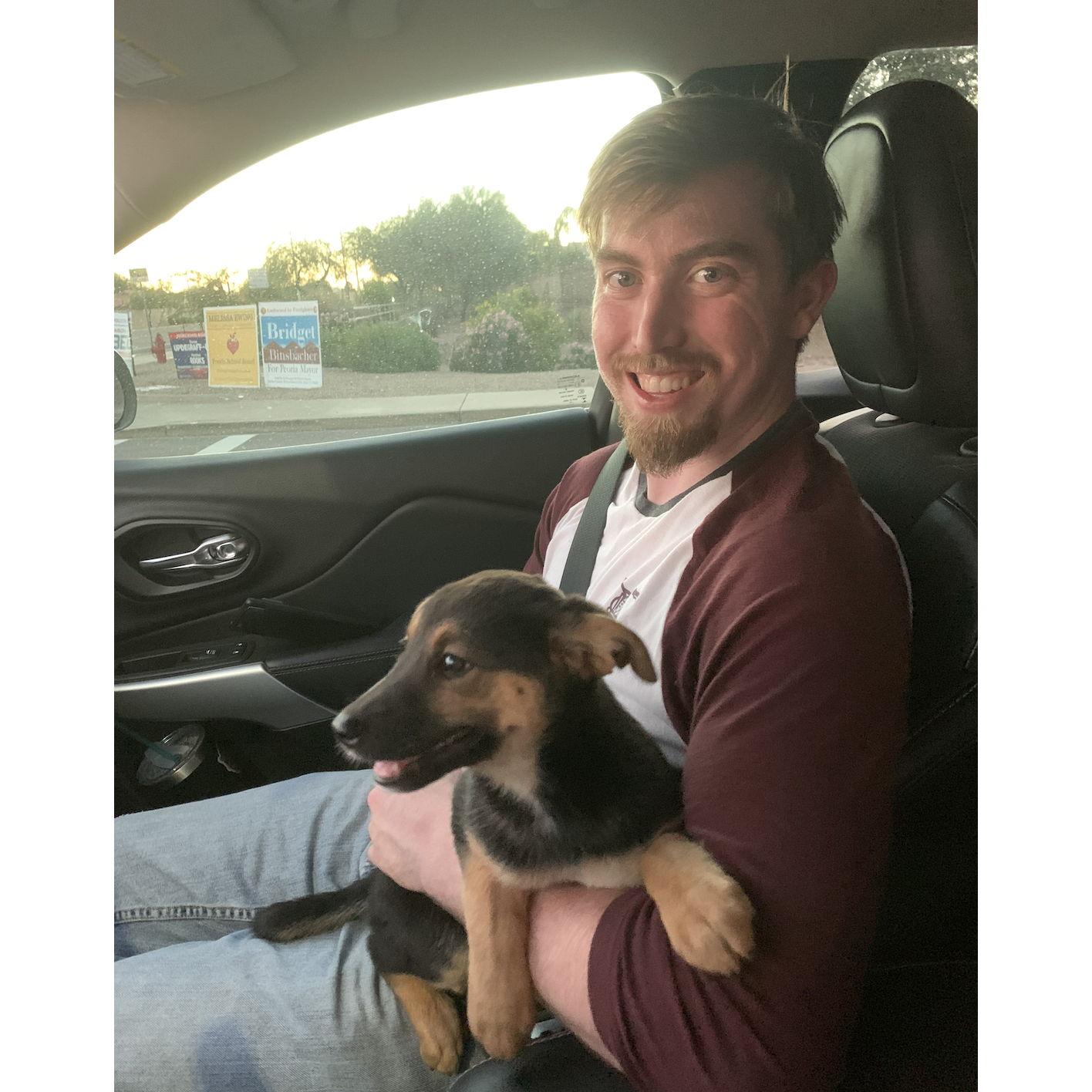 Here is the day we picked up our sweet girl, Ella!