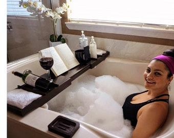 Gift for Her - 2 in 1 Bathtub Caddy & Bed Tray with Free Soap Holder - Perfect Birthday Gift or House Warming Gift