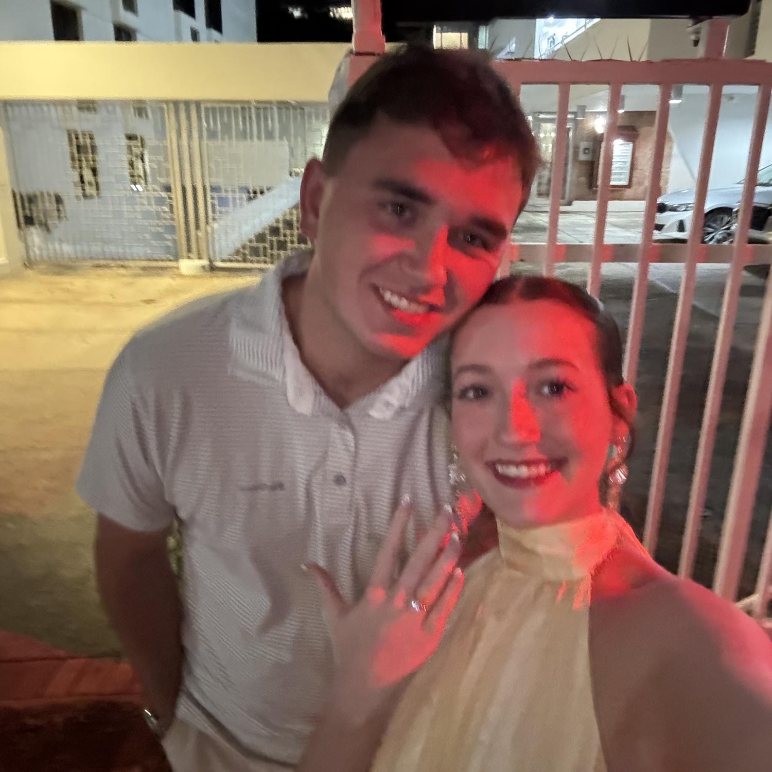 Our first dinner together after getting engaged!
