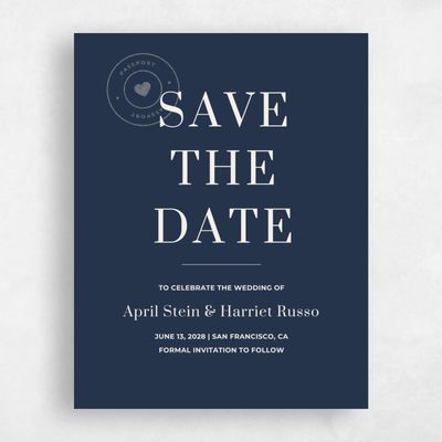 Blue Wedding Save the Date - Perch Stamp