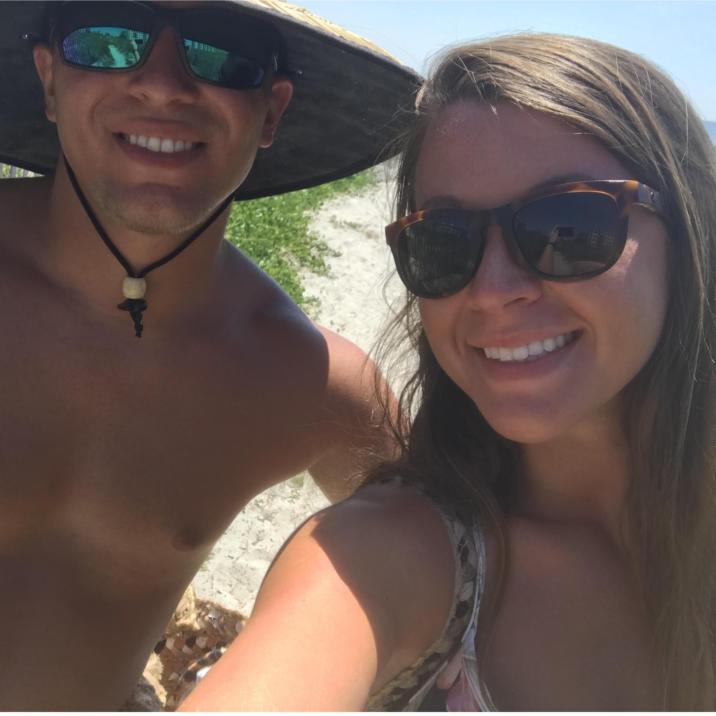 One of our many beach trips together.