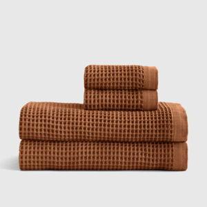 Organic Turkish Waffle Bath Sheet Bundle in Terracotta