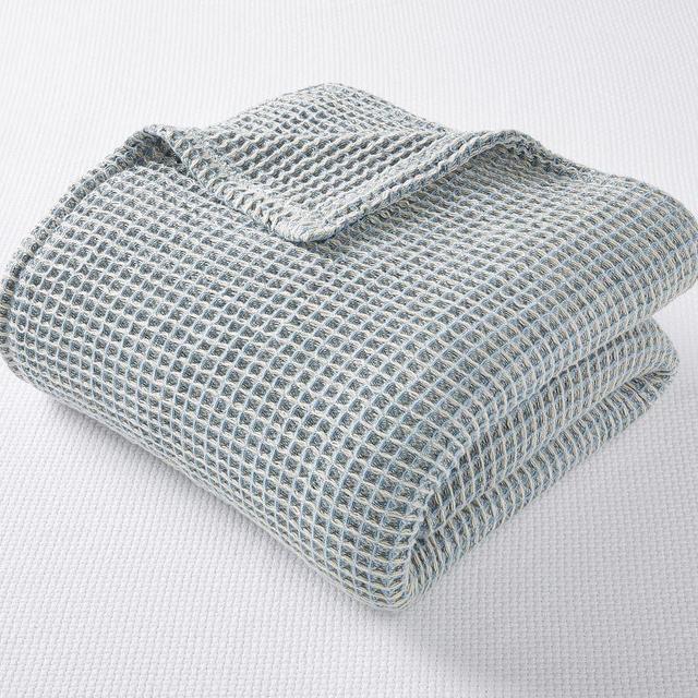 Chambray Waffle Blanket, Full/Queen