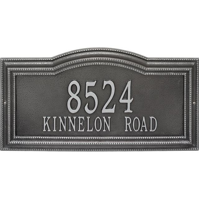 Arbor Grande Address Wall Plaque, 2 Line, Large - Smoke Grey