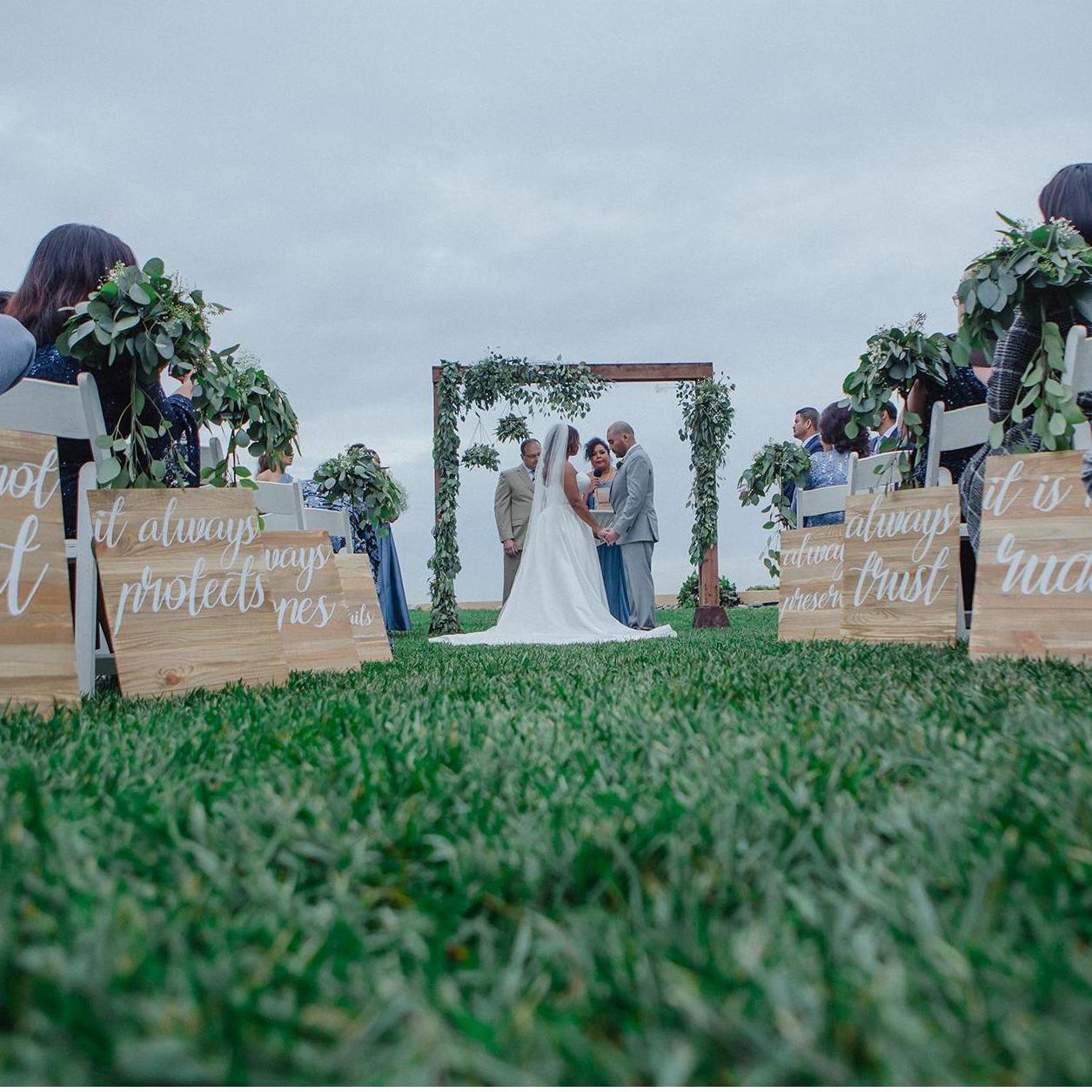 Bride and Groom at the alter