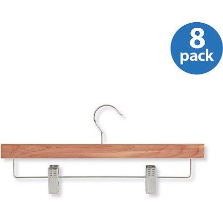 Honey Can Do Cedar Skirt and Pant Hanger with Clips, 8pk