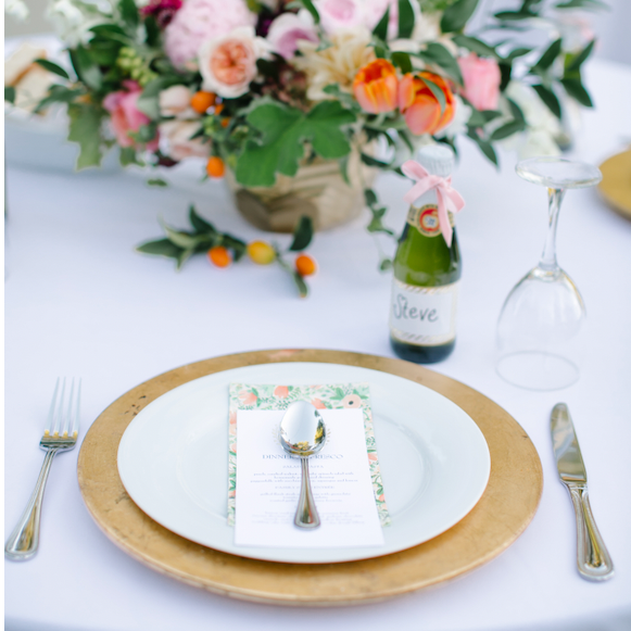 Bright summer floral napkins accentuated our al fresco place settings