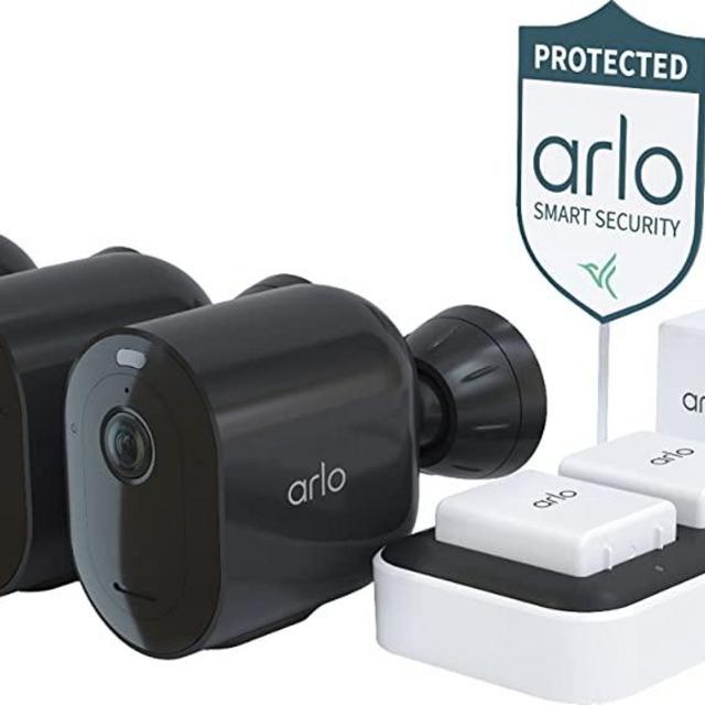 Arlo - Pro 4 Spotlight Camera Security Bundle - Black