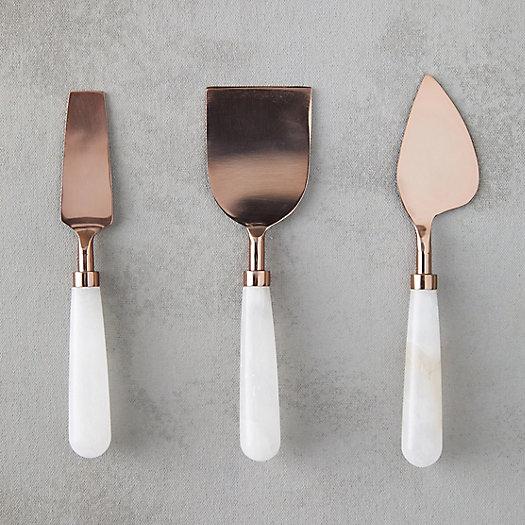 Marble + Rose Gold Cheese Knife Set