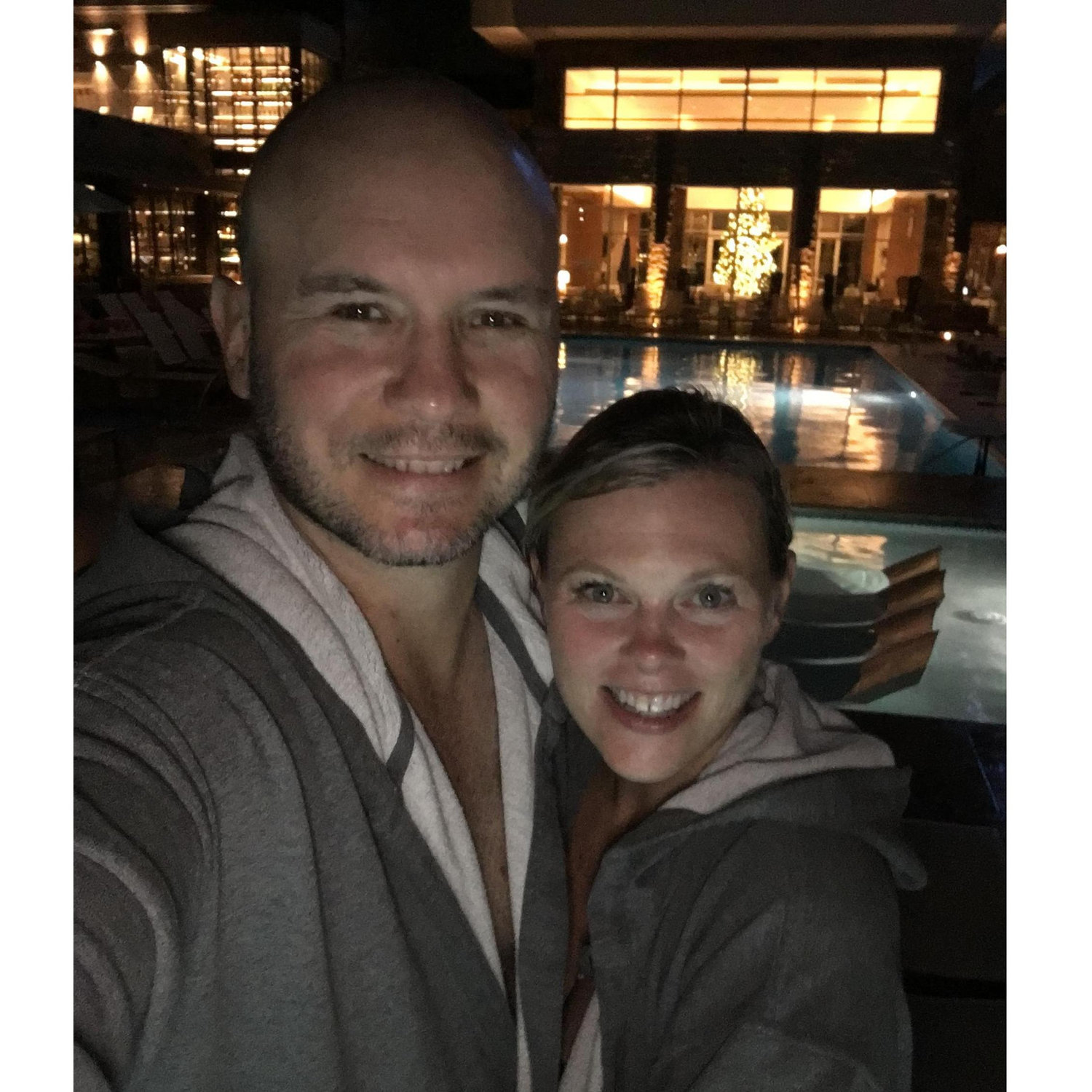 Huntington Beach, Thanksgiving 2018. We do love a good spa robe.