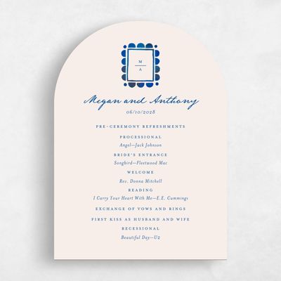 Beige Arch Wedding Program - Fayvel