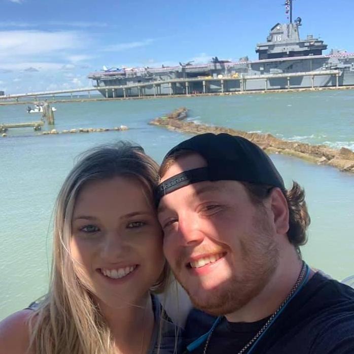 On a date to the Corpus Christi Aquarium we saw the USS Lexington.