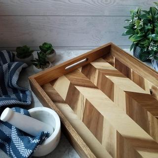 Acacia Herringbone Serving Tray