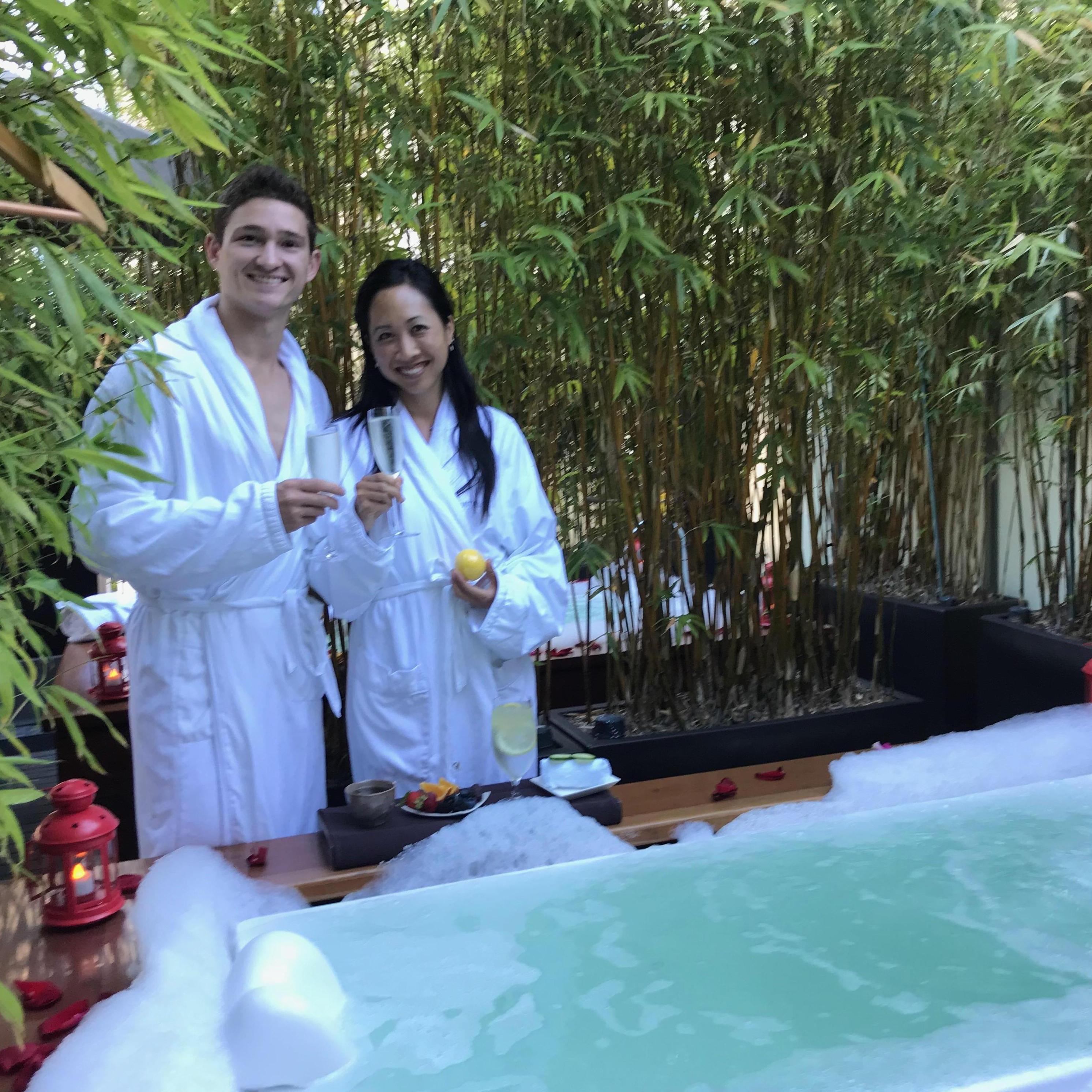 spa day for Vince's birthday
